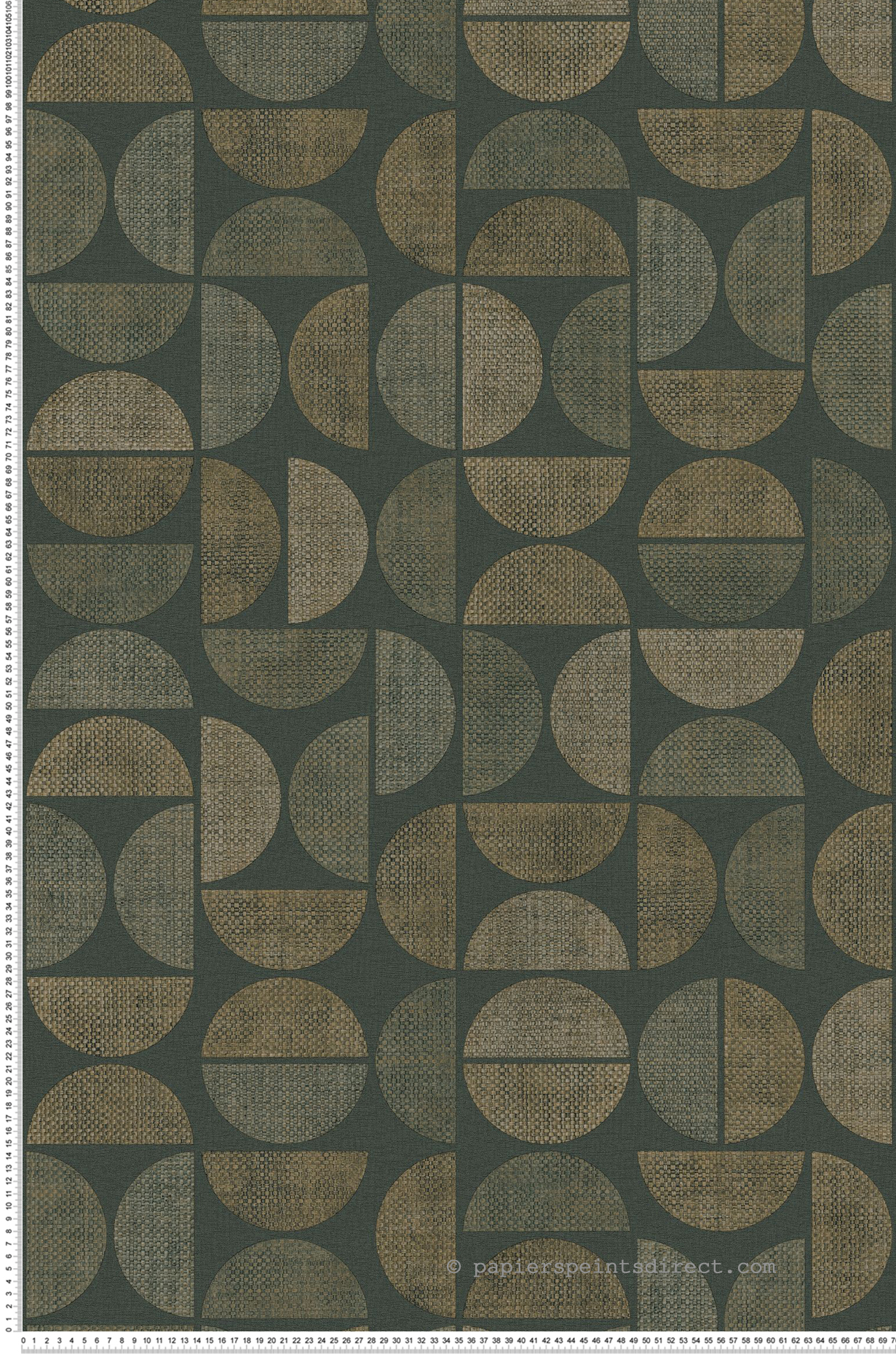 Papier peint Rond Graphique Dualis vert sapin - Nature sur Mesure de Casamance | Réf. CAS-76881324