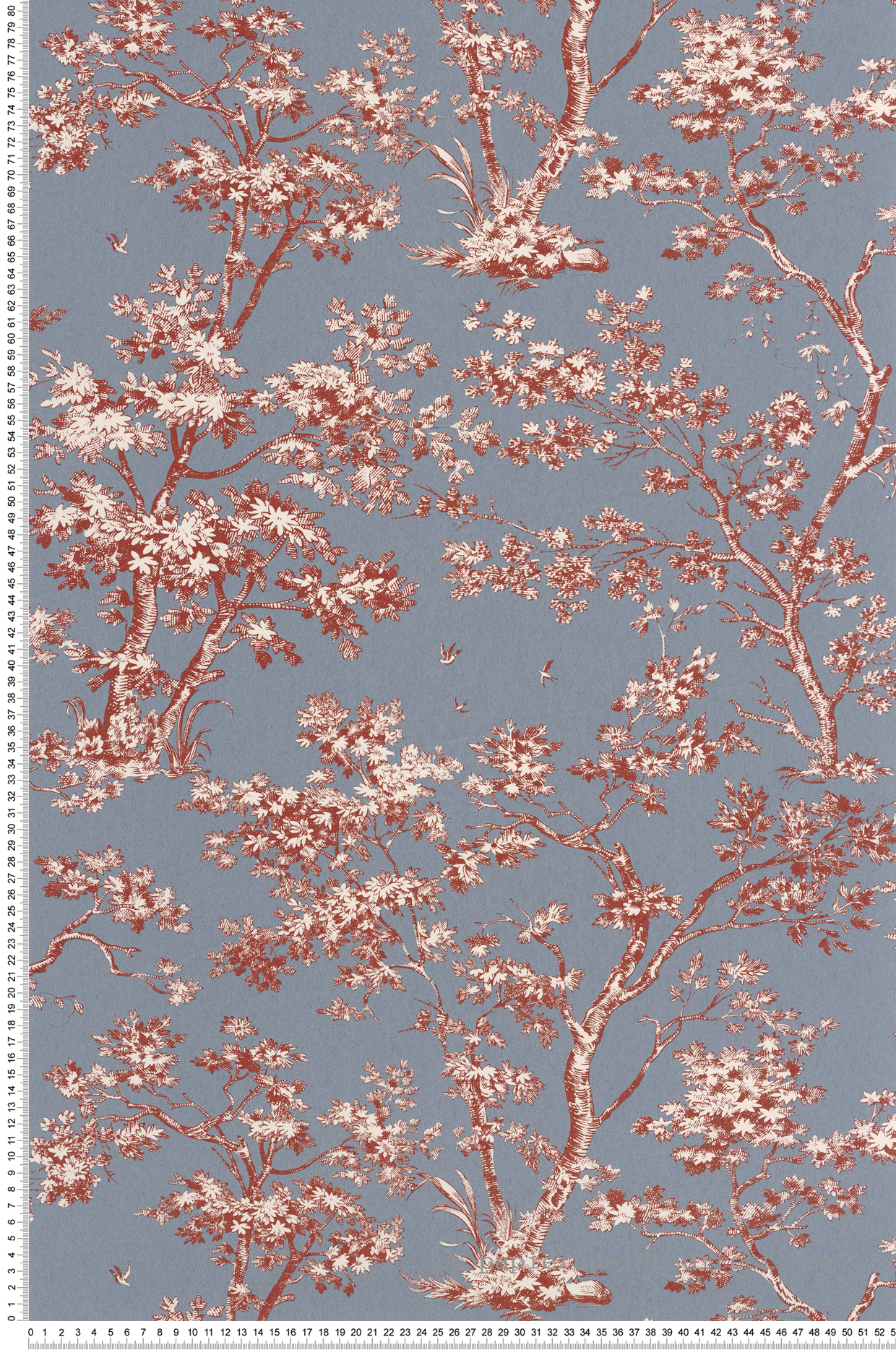 Papier peint Arbre rouge grenat - Les Belles Toiles De Jouy 2 de Casadéco | Réf. BTJD81526776