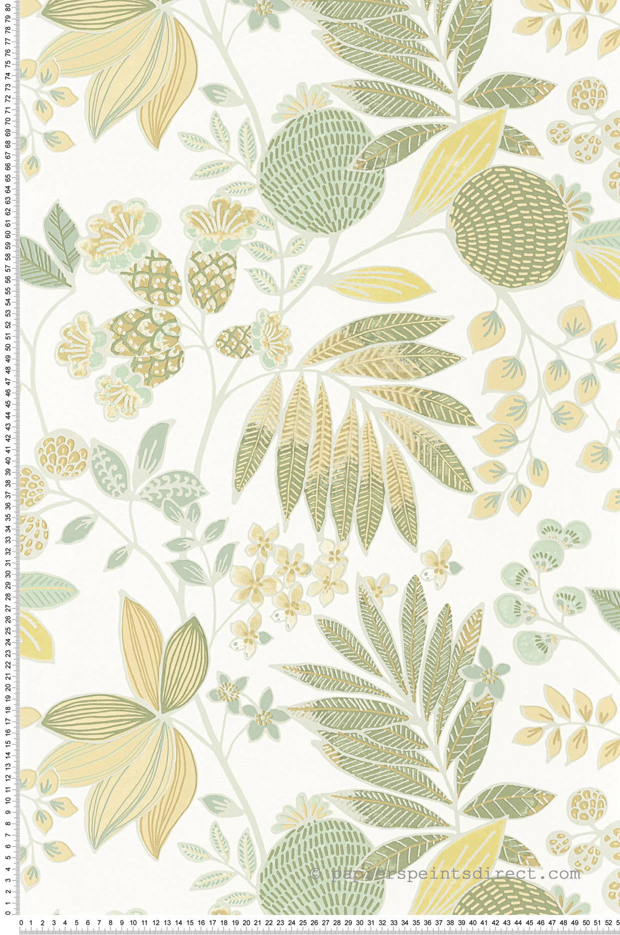 Papier peint Feuillage Palm Springs vert jaune - California de Casadéco | Réf. CALF88807171