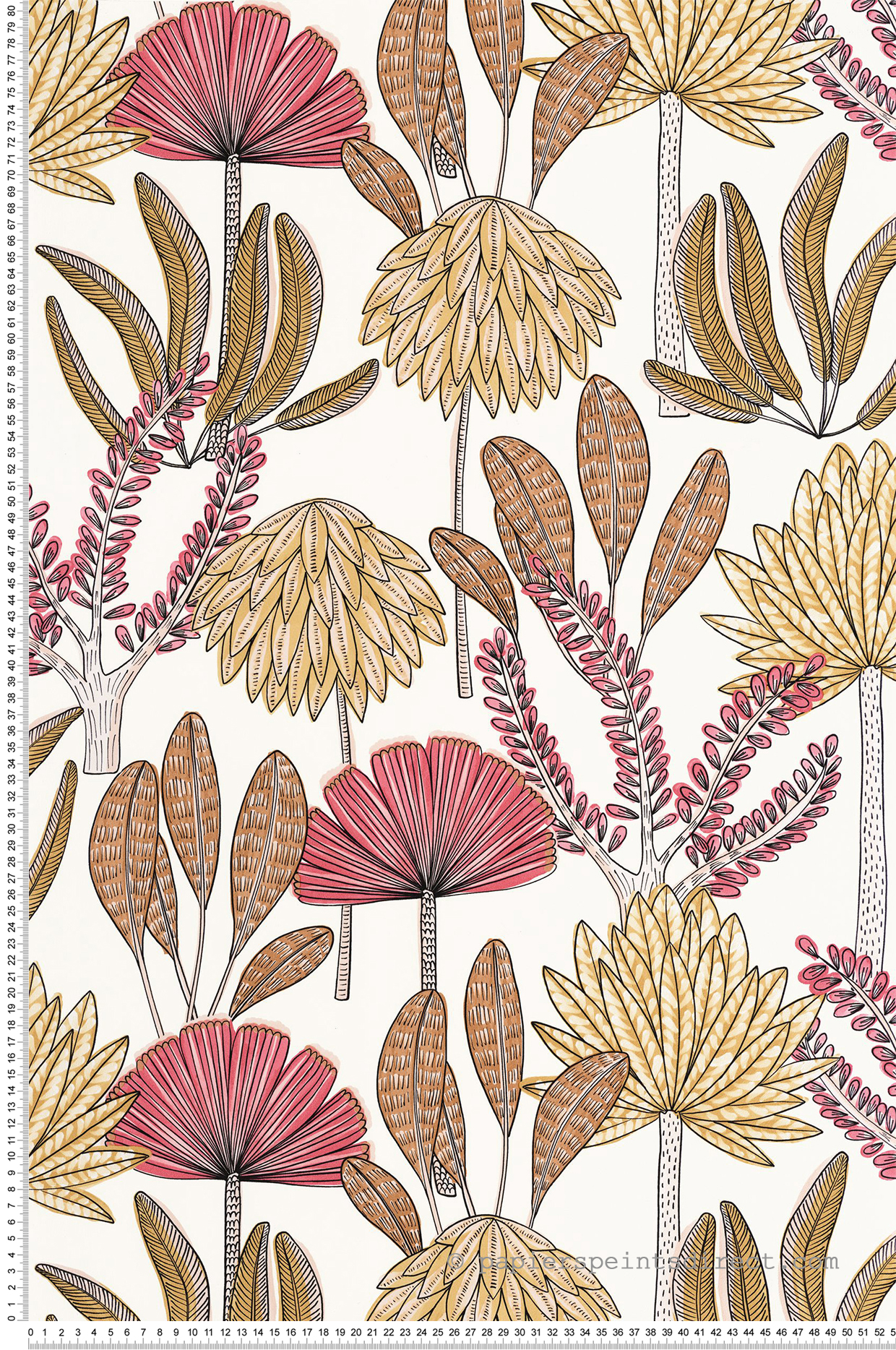Papier peint Feuillages Jungle Bali rose fuchsia - Stay Wild de Casélio | Réf. WILD104930414
