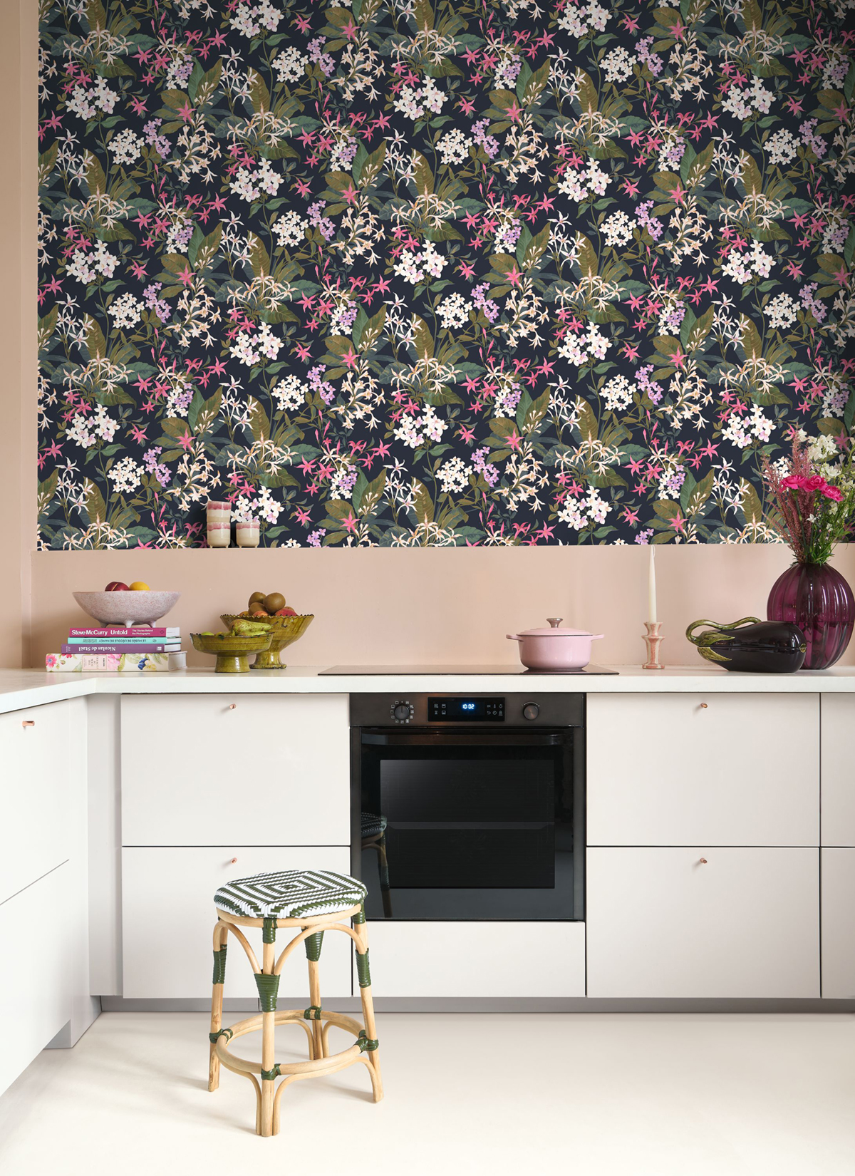 Papier peint Fleuri Songe de Jasmin fuchsia - Le Beau Jardin de Casadéco AMB1 | Réf. BJAR202564567