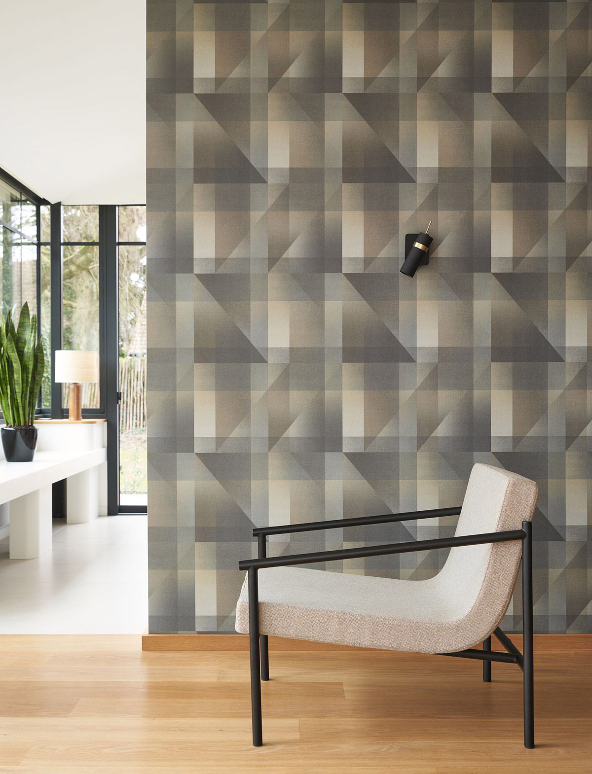 Papier peint Patchwork Géométrique Edward bleu - Carnaby Street de Casadéco | Réf. CARN200509523