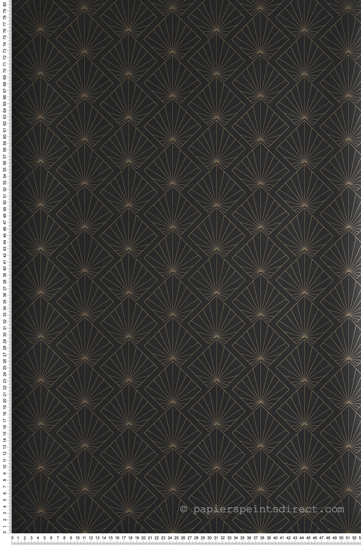 Papier peint Art Déco Sunrise noir or - Moonlight de Casélio | Réf. MLG101232099