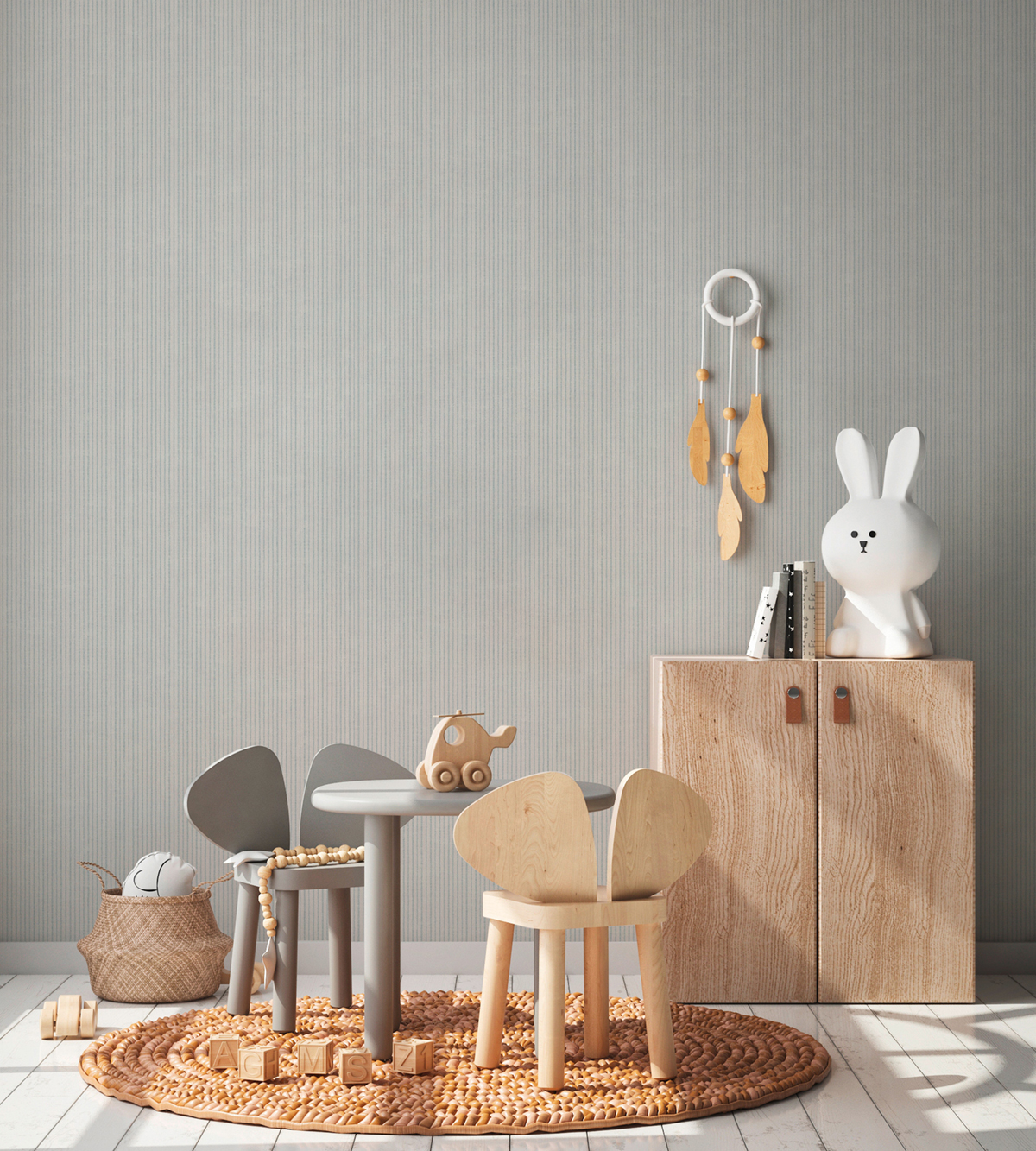 Papier peint Rayures Milleraies bleu - Maison Charme d'A.S. Création | Réf. AS-390764