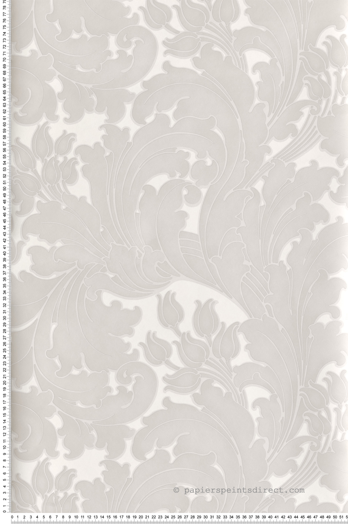 Papier peint baroque Tulip Pale Grey - National Trust Papers 2 de Little Greene | Réf. 0260TUPALEZ