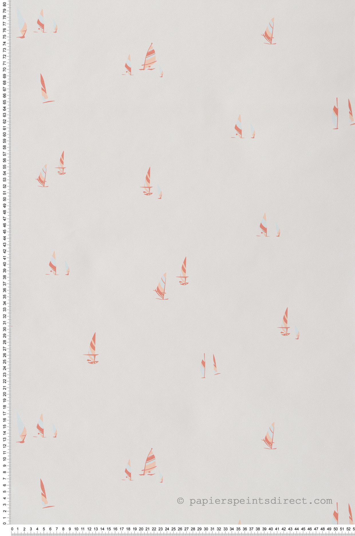 Papier peint Mini Planche à Voile gris orange - Cuisines & Bains de Lutèce | Réf. LTC-51231009