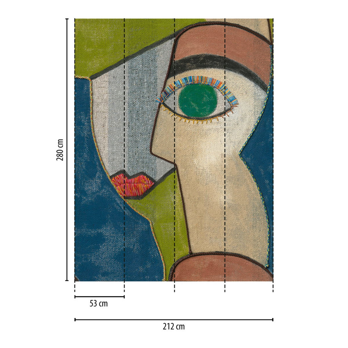 Papier peint panoramique Visage Laine Patchwork - The Wall 3 d'A.S. Création AMB3 | Réf. AS-398901