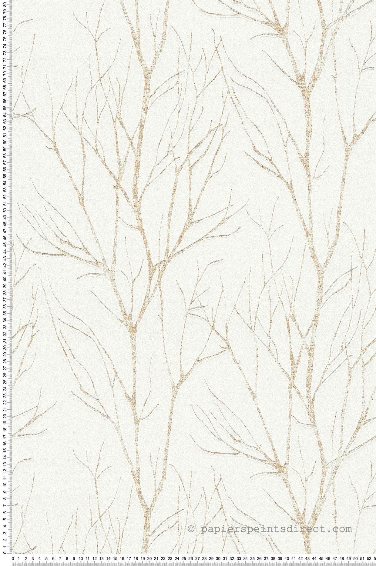 Papier peint Branche Silhouette doré blanc - Attractive 2 d'A.S. Création AMB3 | Réf. AS-372603