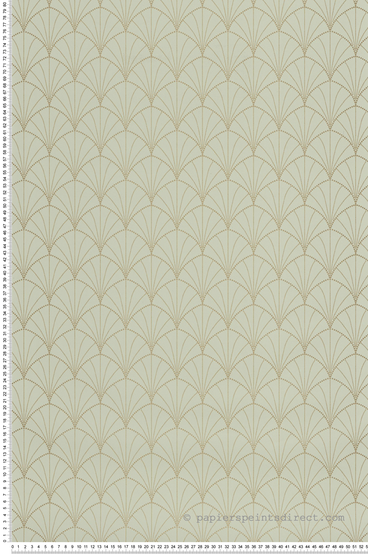 Papier peint Art Déco Edgar vert amande doré - Golden Age de Casélio | Réf. GAG103827286