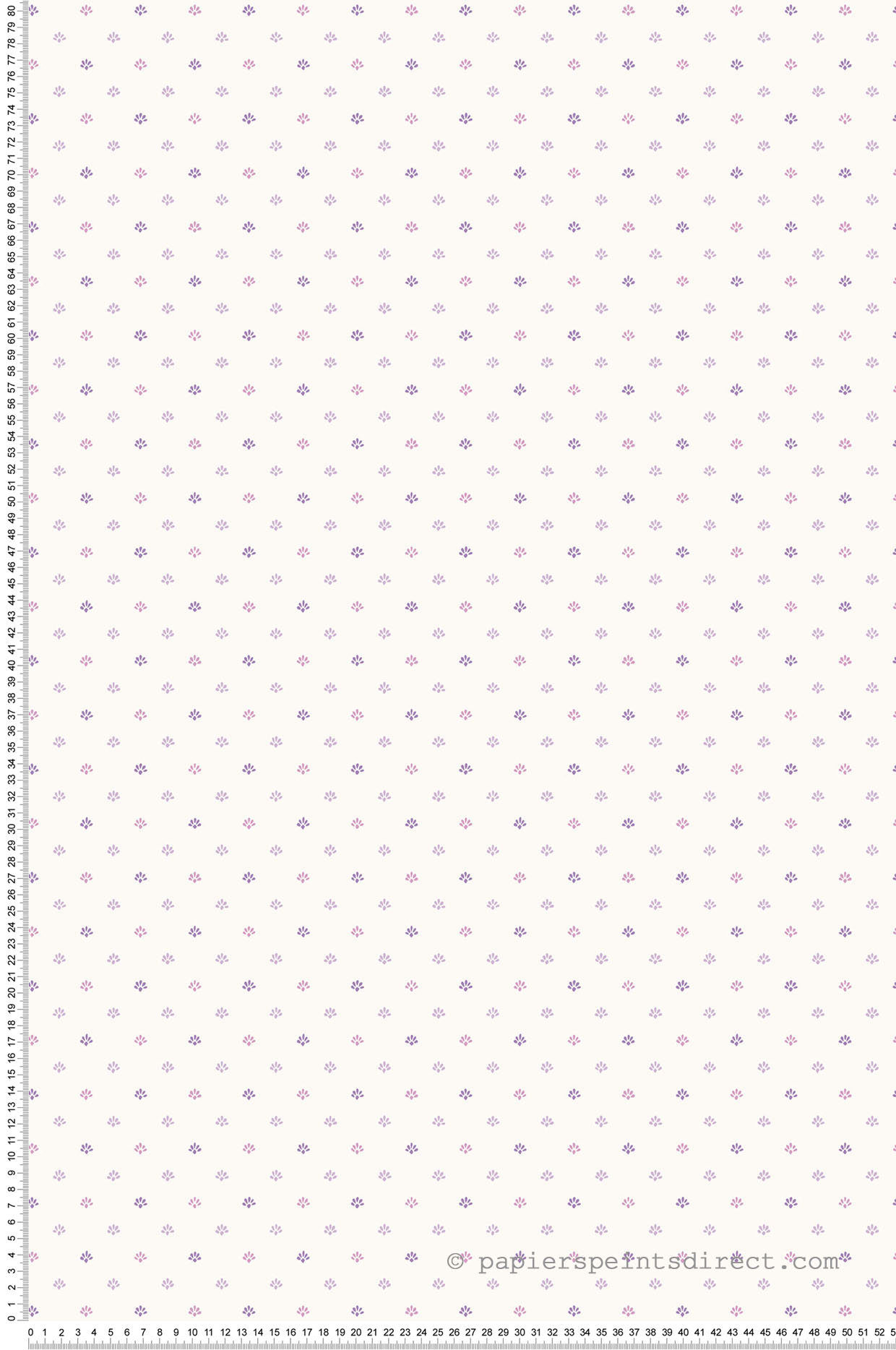 Papier peint motif Palmettes violet/lilas - Miniatures de Lutèce | Réf. LTC-G67901