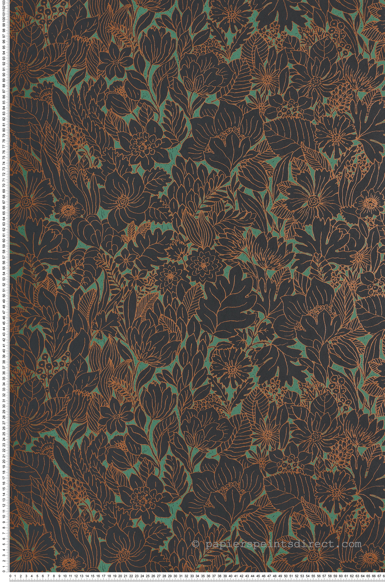 Papier peint Fleur Dahlia noir - Eté Indien de Casamance | Réf. CAS-75111528