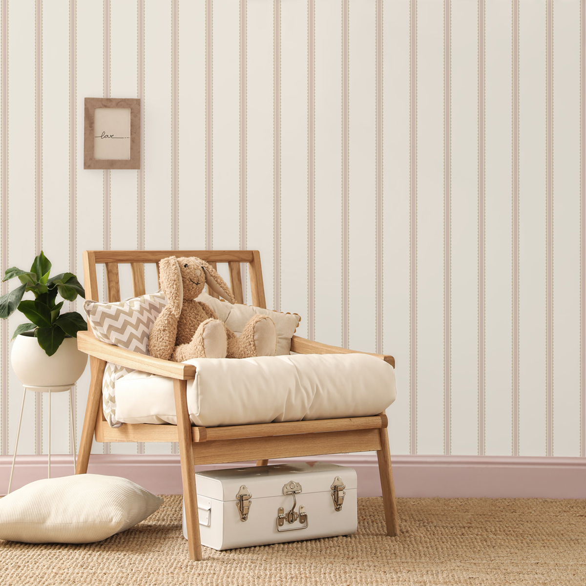 Papier peint Rayures Arrondi Enfant rose beige - Imagine de Lutèce AMB2 | Réf. LTC-DL27576