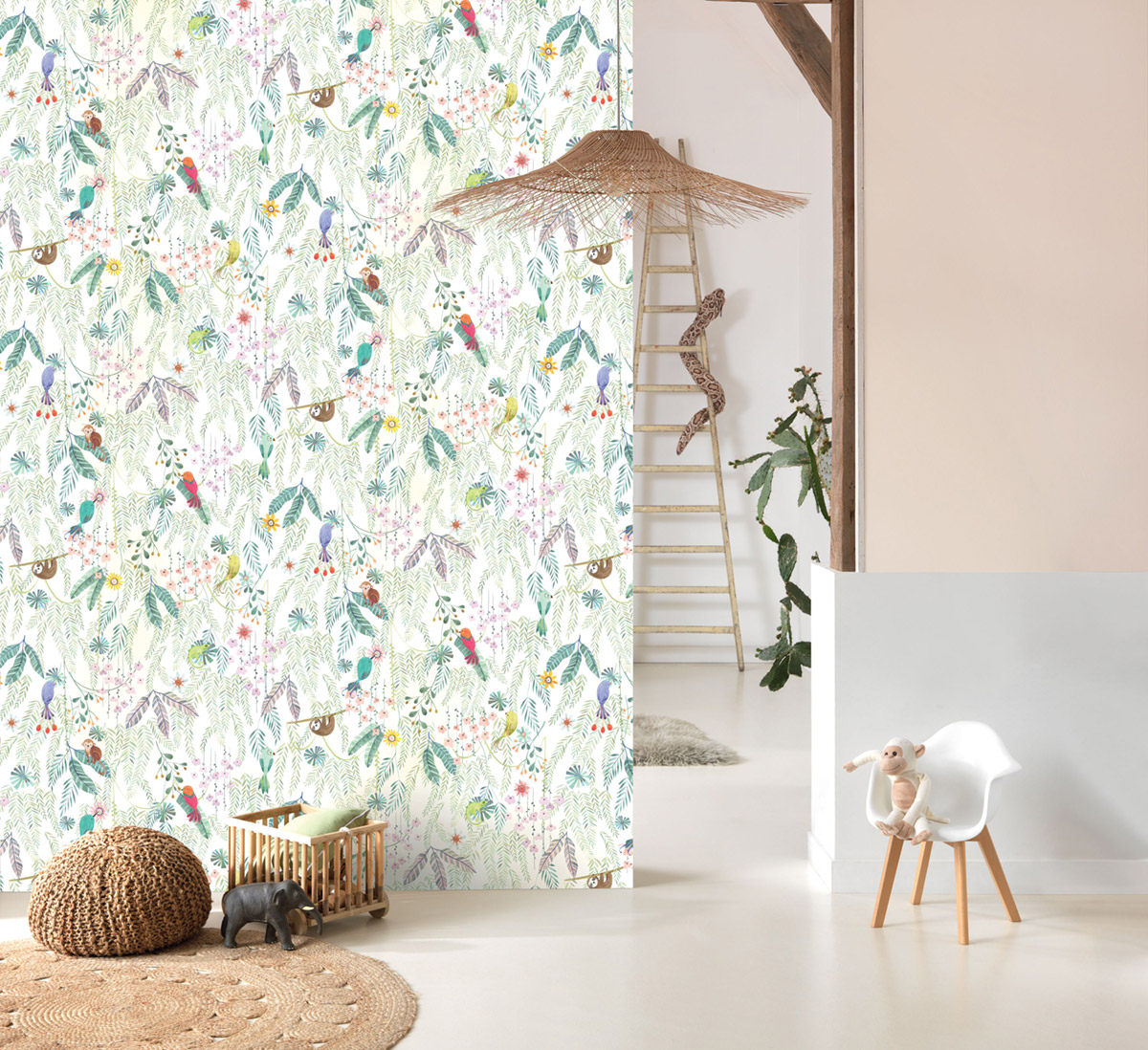 Papier peint Jungle Tropical Forest multicolore blanc - Once Upon A Time 2 de Casadéco | Réf. OUTD200757447