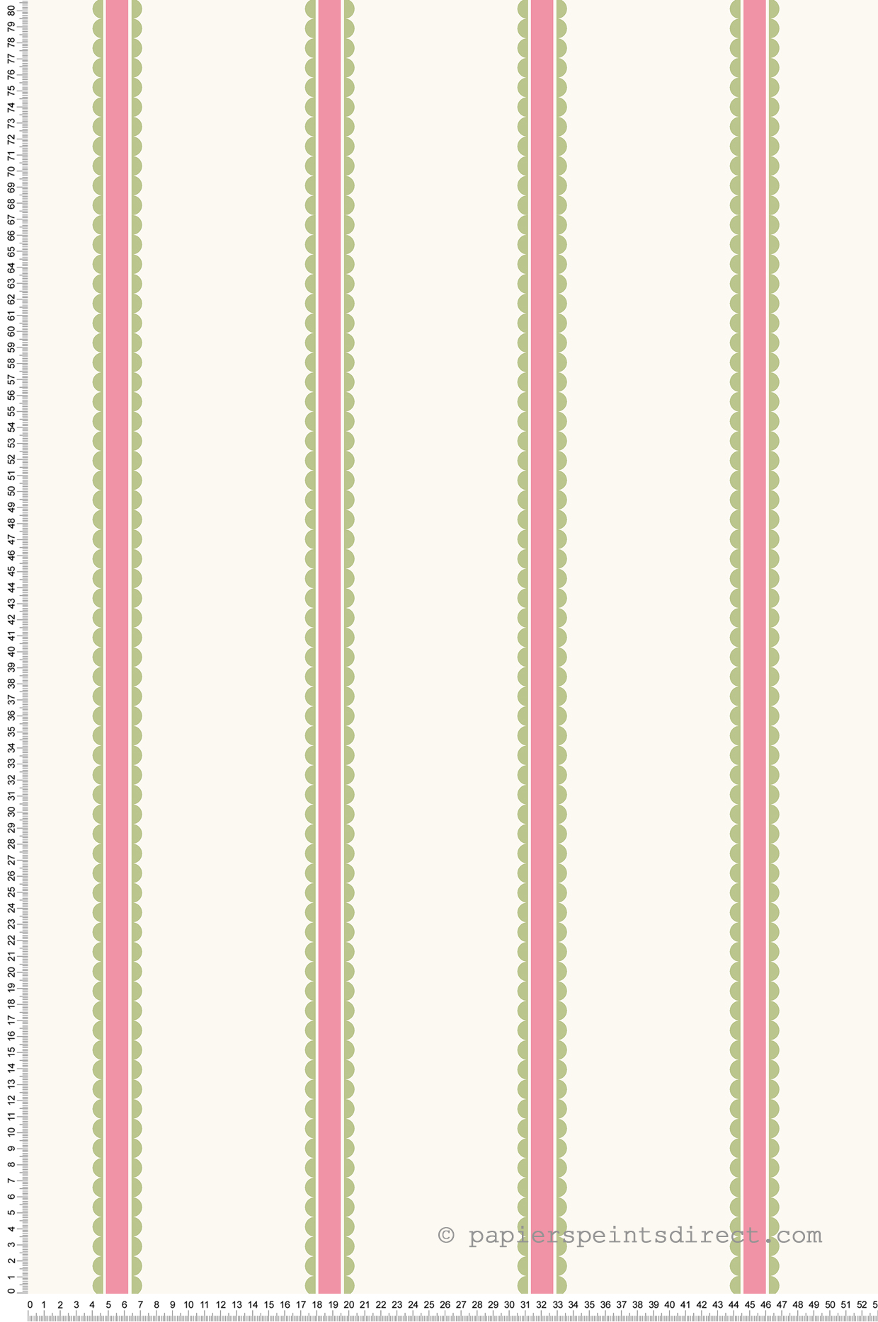 Papier peint Rayures Arrondi Enfant rose vert - Imagine de Lutèce | Réf. LTC-DL27574