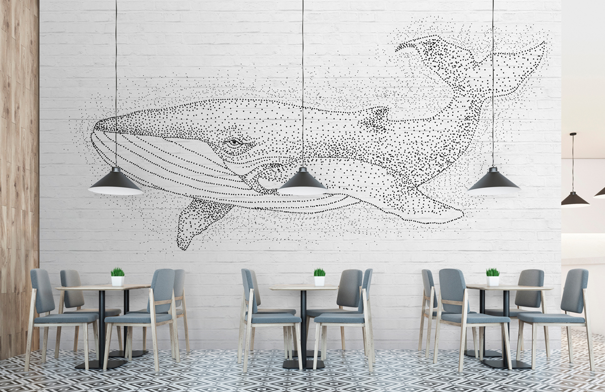 Papier peint panoramique Baleine Titan 1 - Référence DD110476 - Intissé 200g/m2 - Standard 400 x 270