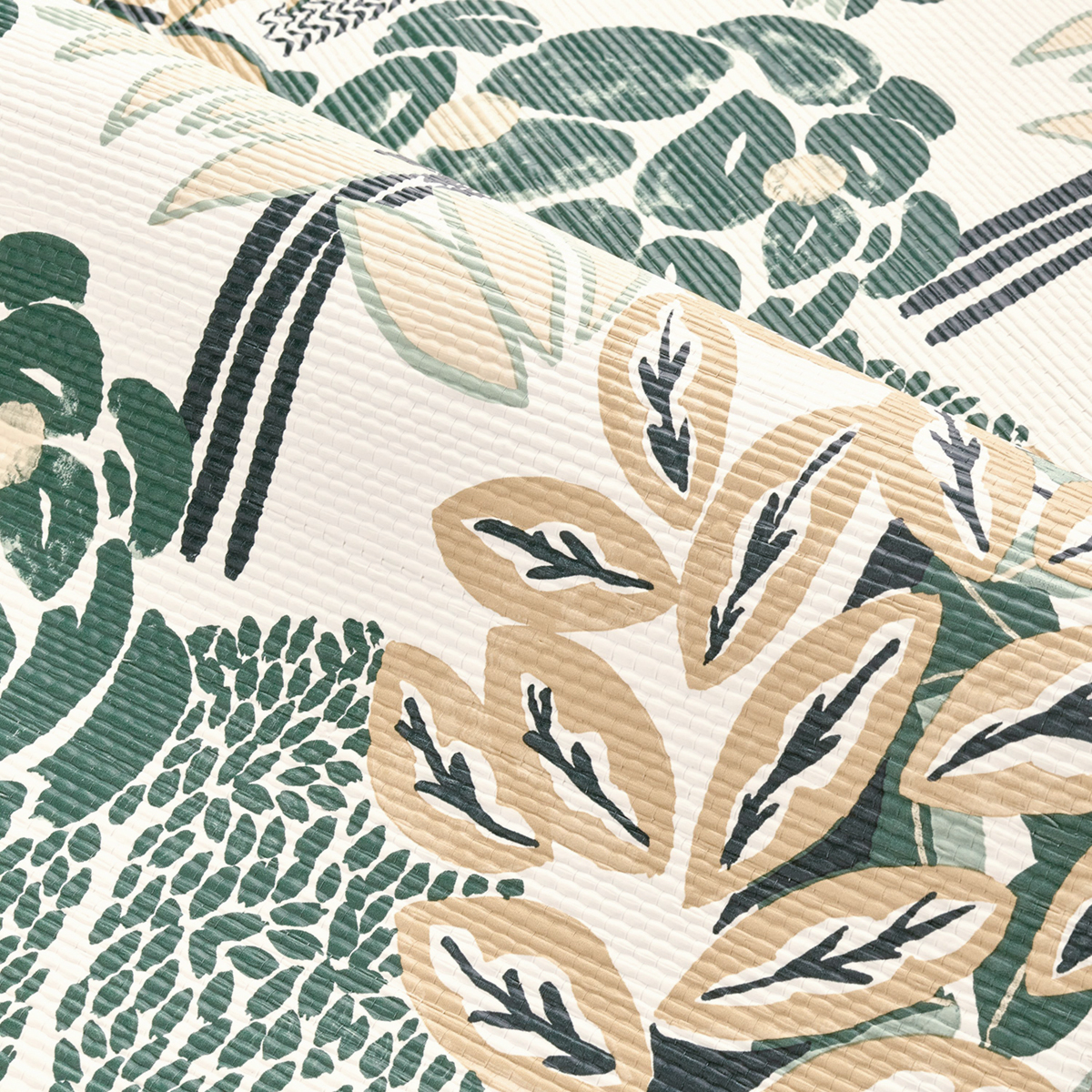 Papier peint Feuillage Peradeniya blanc émeraude - Golfe du Bengale de Casamance AMBV | Réf. CAS-75940202
