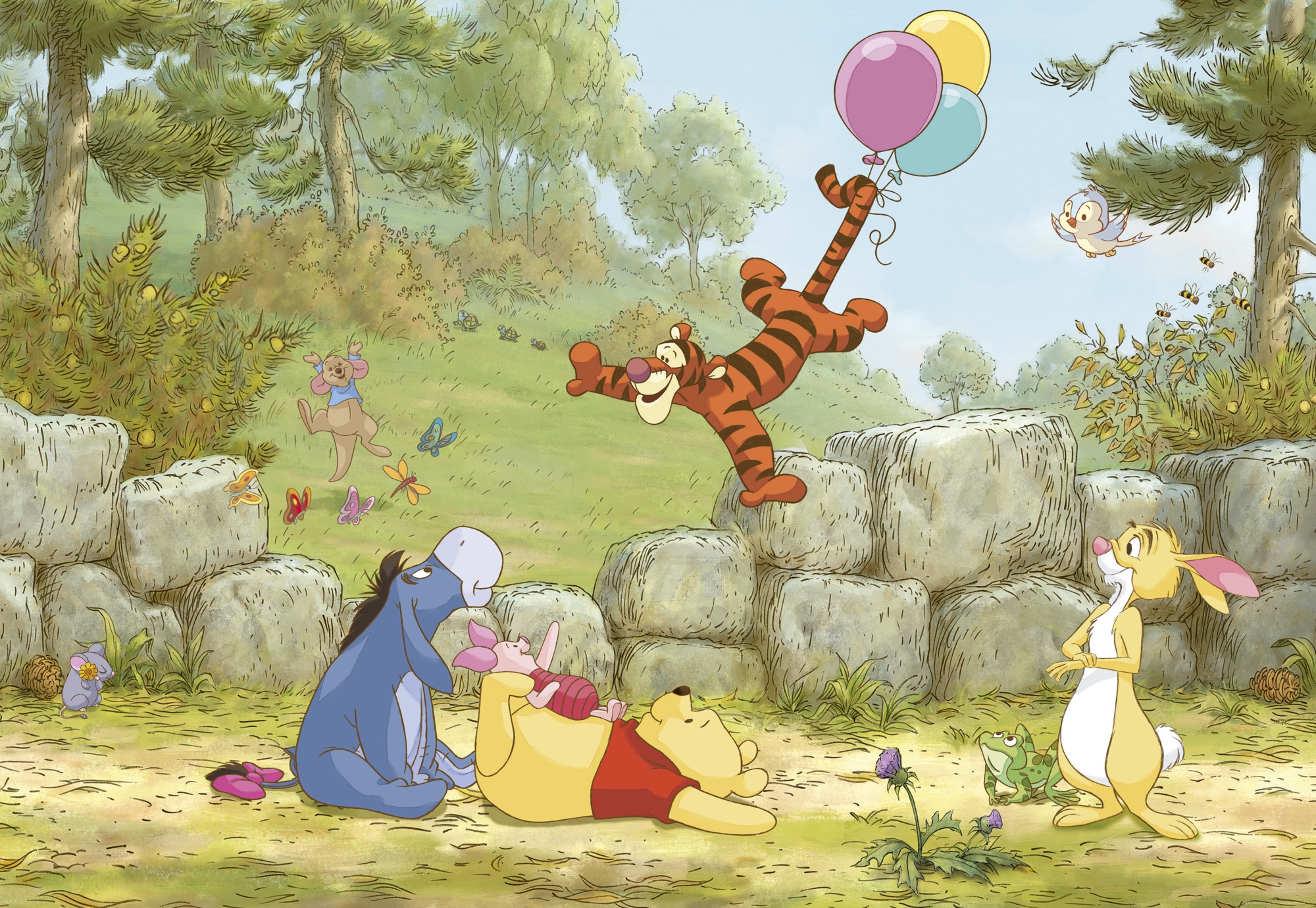 Winnie Pooh Ballooning - Panoramique Komar