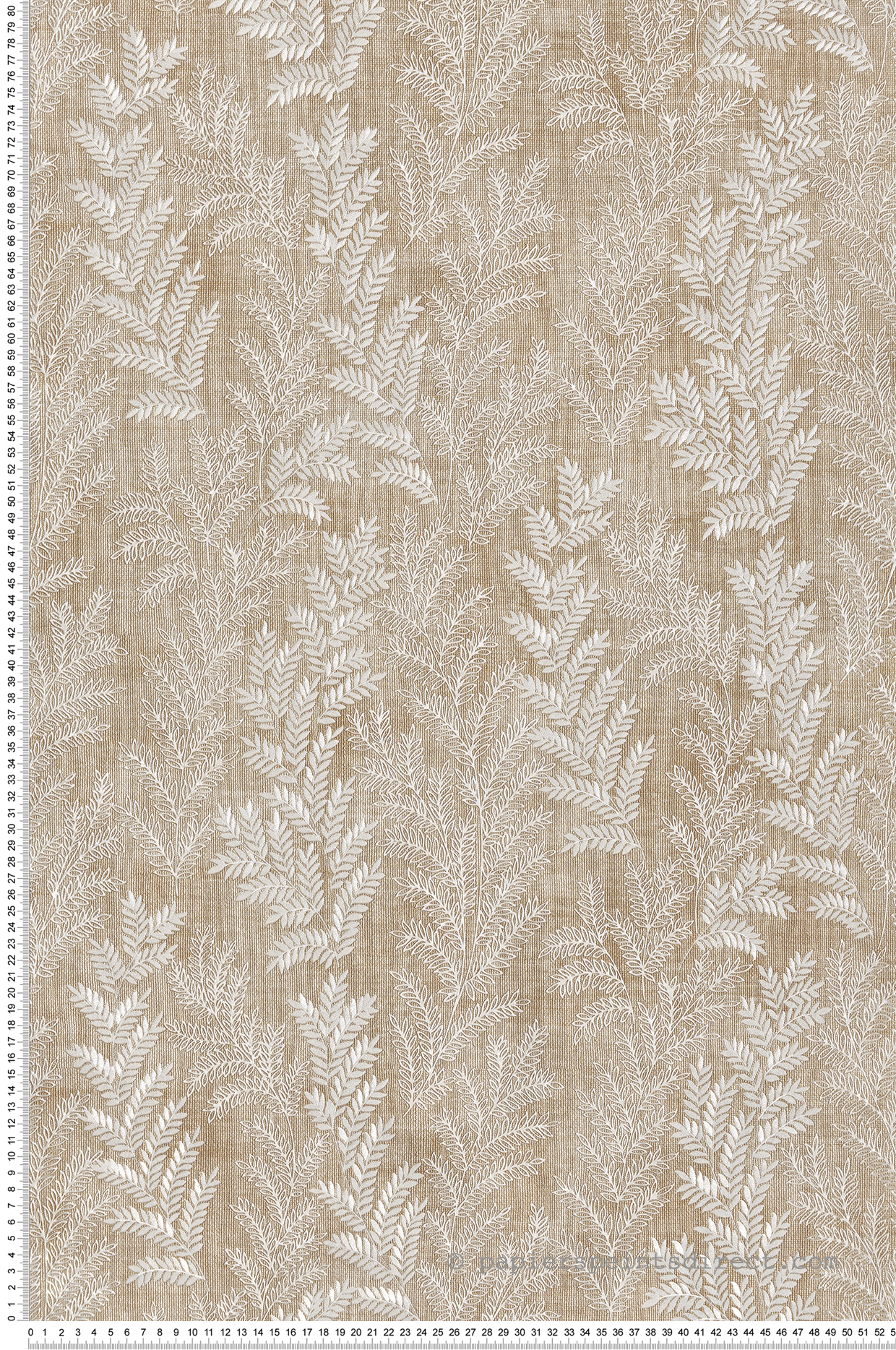 Papier peint Feuillage et Fond Tacheté beige, blanc et pailleté - Grand Classic de Montecolino | Réf. MC-Z66818