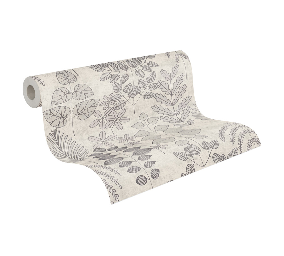 Papier peint Herbier Graphique Athyrium gris - Nordic Feeling d'A.S. Création ROLL | Réf. AS-791495