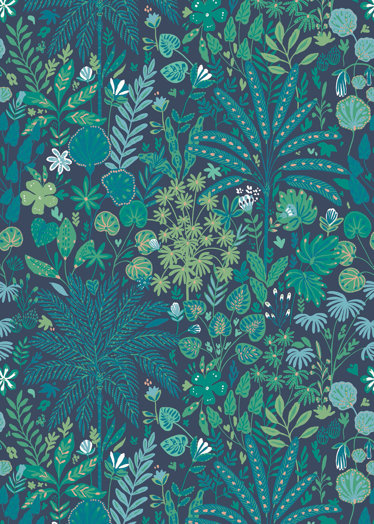 Papier peint Jungle Panoramique Tropical move vert/bleu - Beauty Full Image de Casélio | Réf. BFI101527822