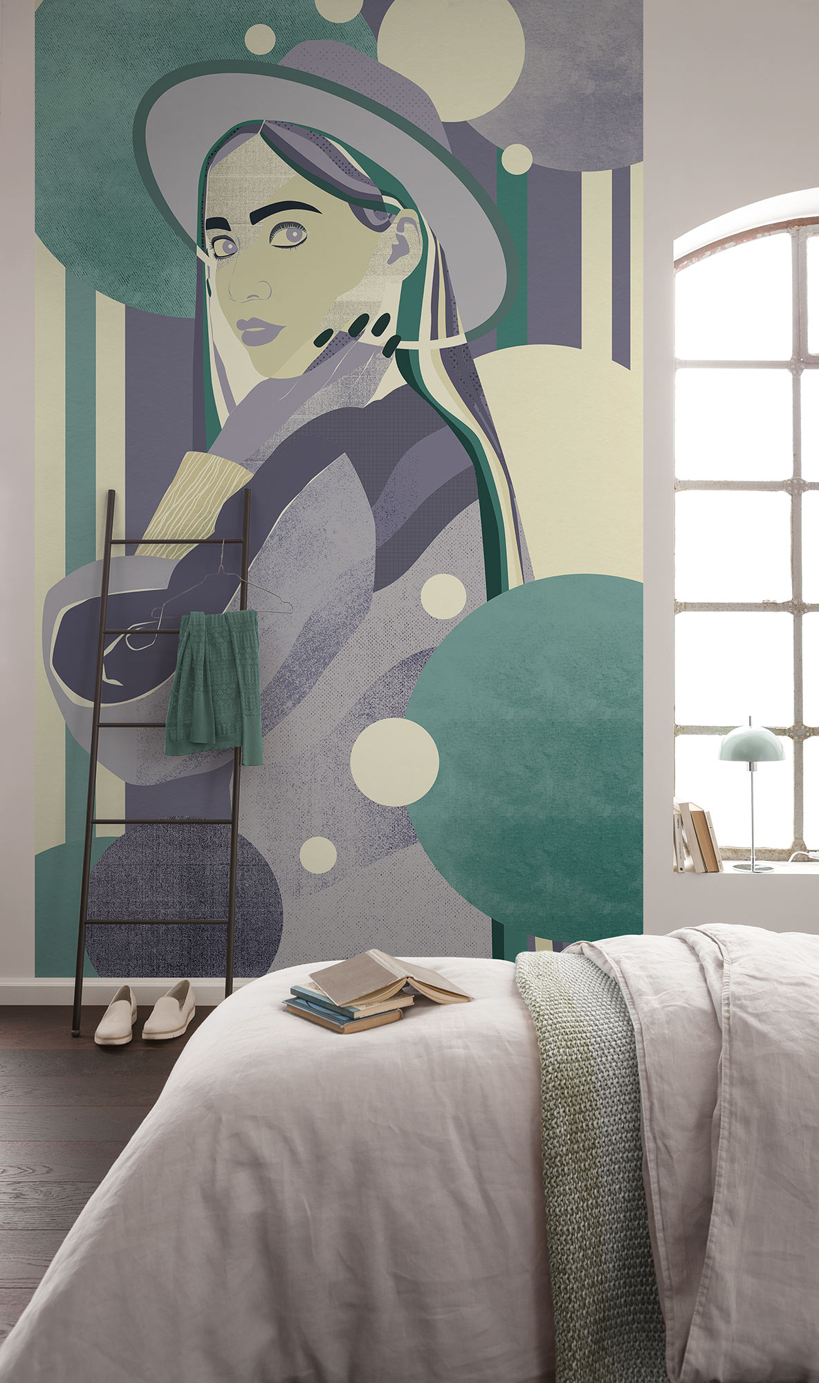 Papier peint panoramique Moderne Woman Hat Colour - Papier peint Komar Flair