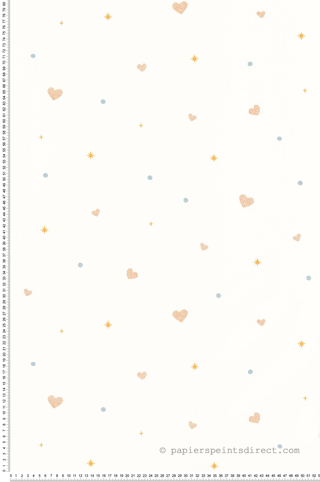 Papier peint Cœur Estelle blanc multicolore - Let's Go Girls! de Casélio | Réf. LGG104440674