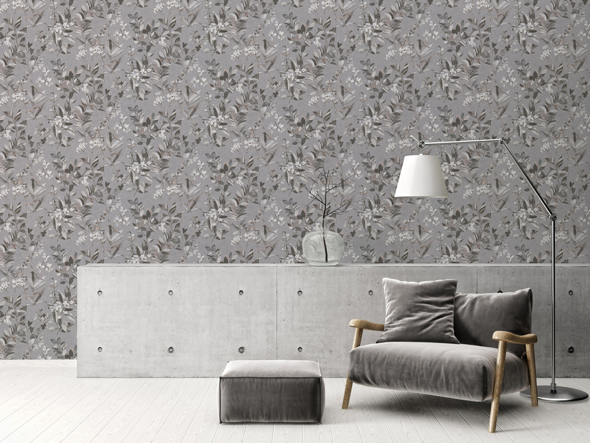 Papier peint Végétation Fleur gris - Arcade d'Architects Paper | Réf. 39171-4