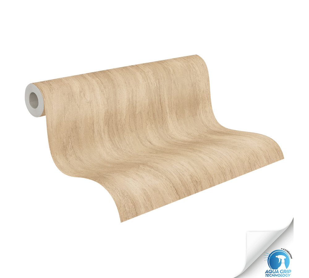 Papier peint préencollé Bois Veinage beige foncé - Designdrop d'A.S. Création ROLL | Réf. AS-784901