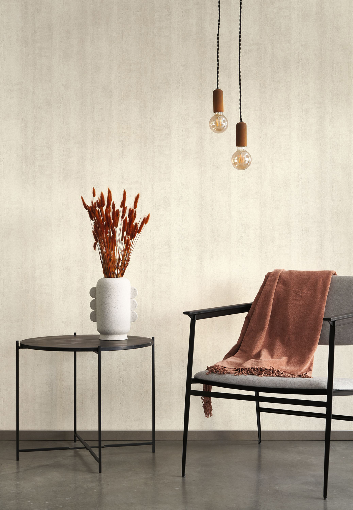 Papier peint Faux Uni Effet Béton beige grès - Minerals de Casadéco | Réf. MNRL88061118