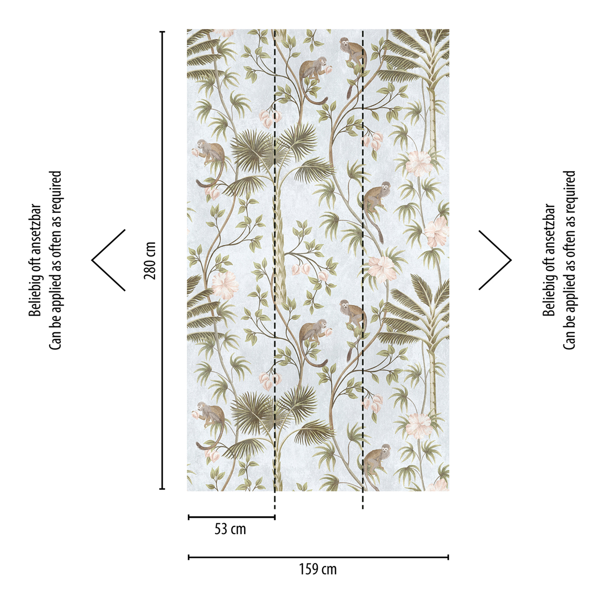 Papier peint panoramique Singe Jungle Fleurie - The Wall d'A.S. Création | Réf. AS-382311