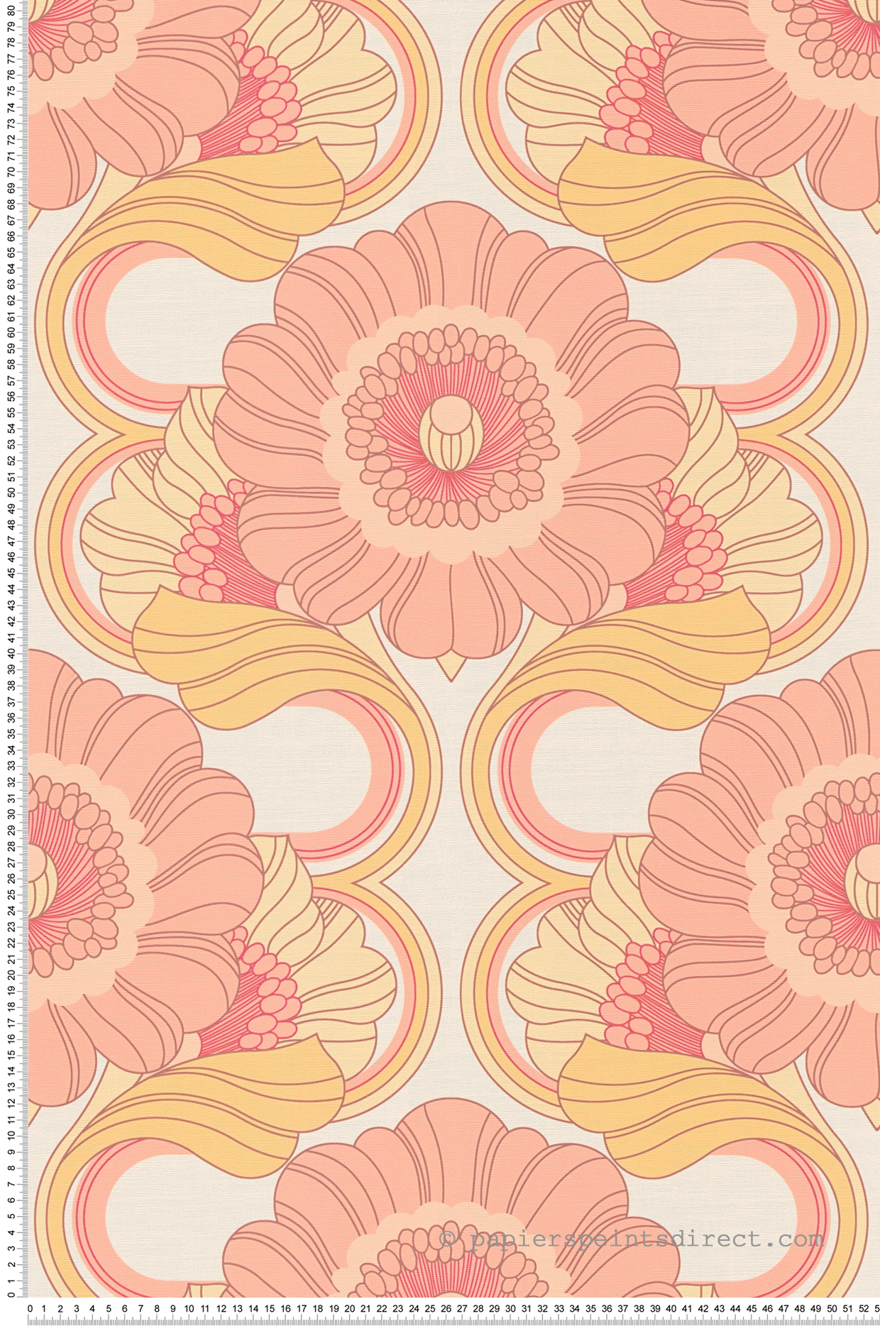 Papier peint Fleur Vintage rose beige - Retro Chic d'A.S. Création | Réf. AS-395305