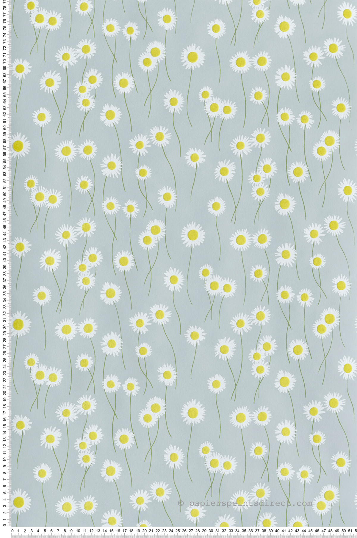 Papier peint Fleur Moon Daisies Celestial Blue - In The Garden de Little Greene | Réf. 0234MDCELES