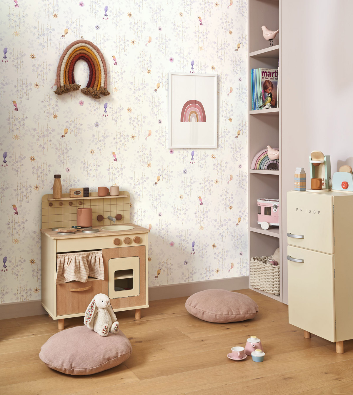 Papier peint Oiseau Fleur Tropical Birds parme - Once Upon A Time 2 de Casadéco | Réf. OUTD200785775