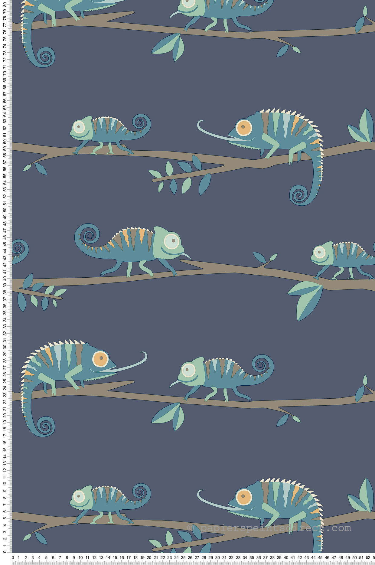Papier peint Kaméléon Nature bleu - Imagine de Lutèce | Réf. LTC-DL27560