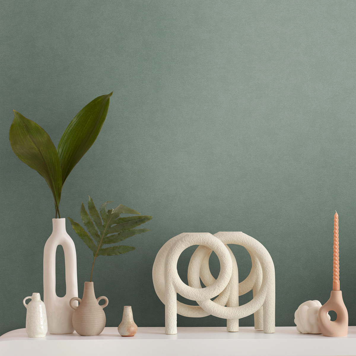 Papier peint Uni Suédine vert sauge - French Affair d'A.S. Création | Réf. AS-399387