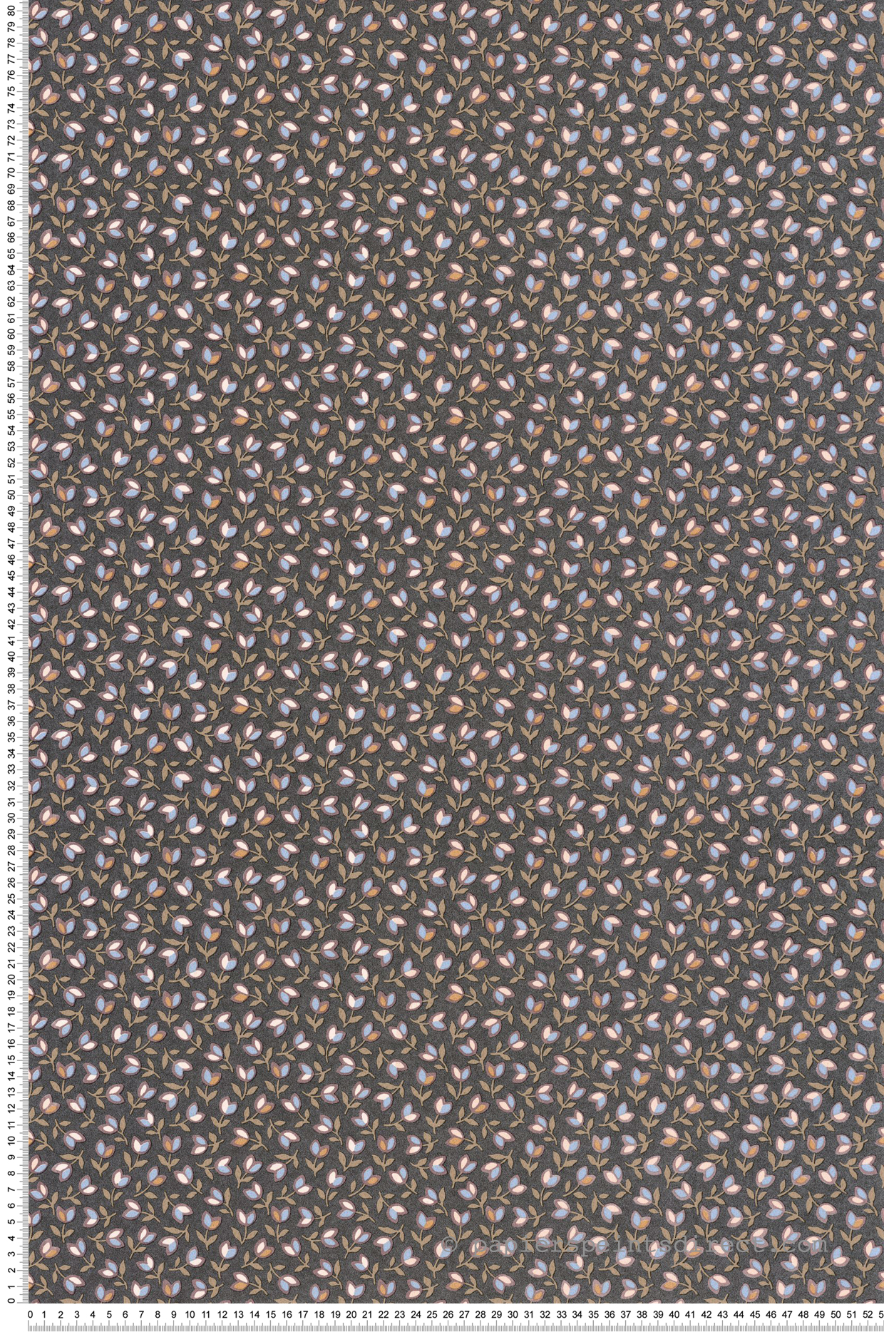 Papier peint Rétro Darwin Tulip noir bordeaux - Flower Market de Casadéco | Réf. FLOM89259332