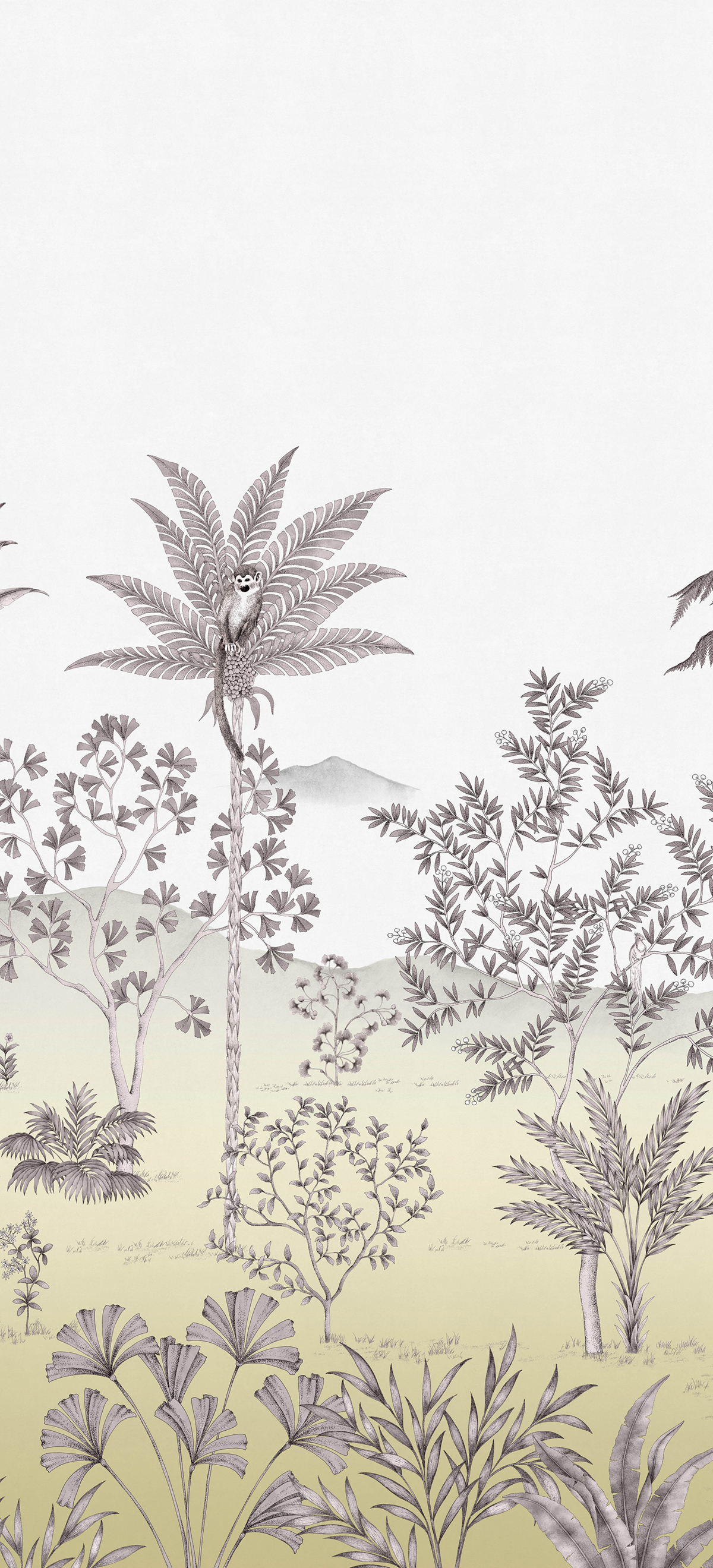 Papier peint panoramique Jardin Des Oiseaux Safran B - 4/5/6 - Isidore Leroy