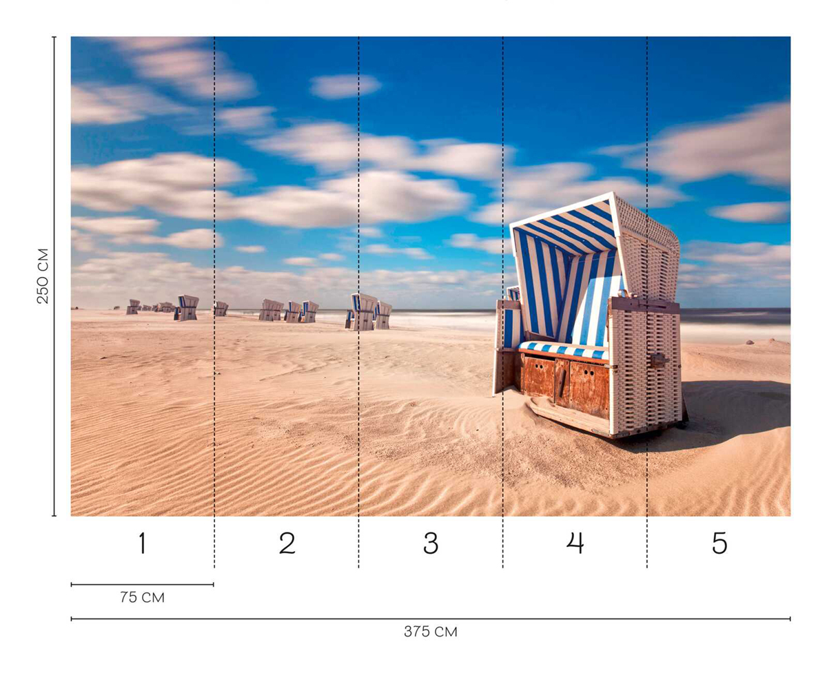 Papier peint panoramique Plage Océan Nuageuse - Wall Love d'A.S. Création REGLE | Réf. DD129577