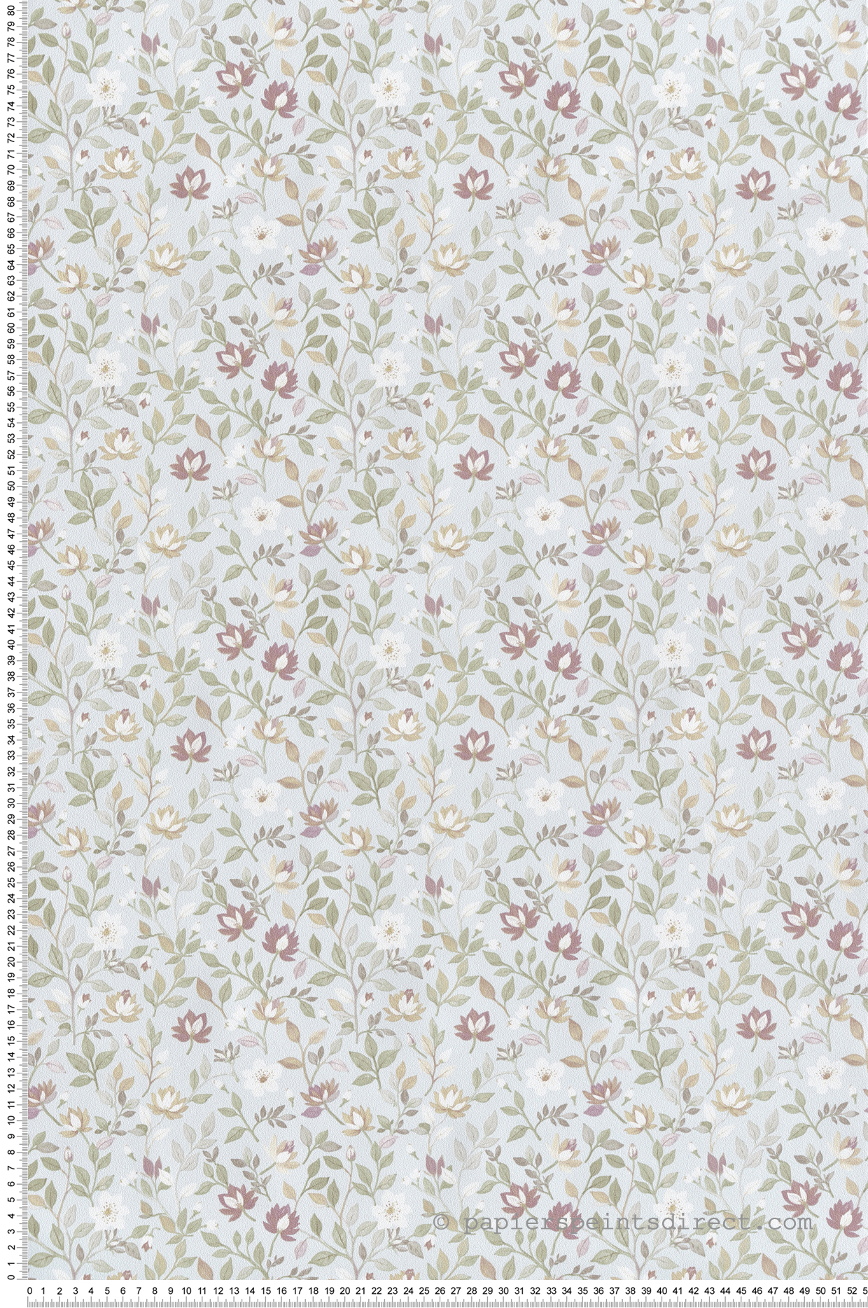 Papier peint Fleuri Allover Charme bleu clair - Garden Party 2 de Montecolino | Réf. MC-8352