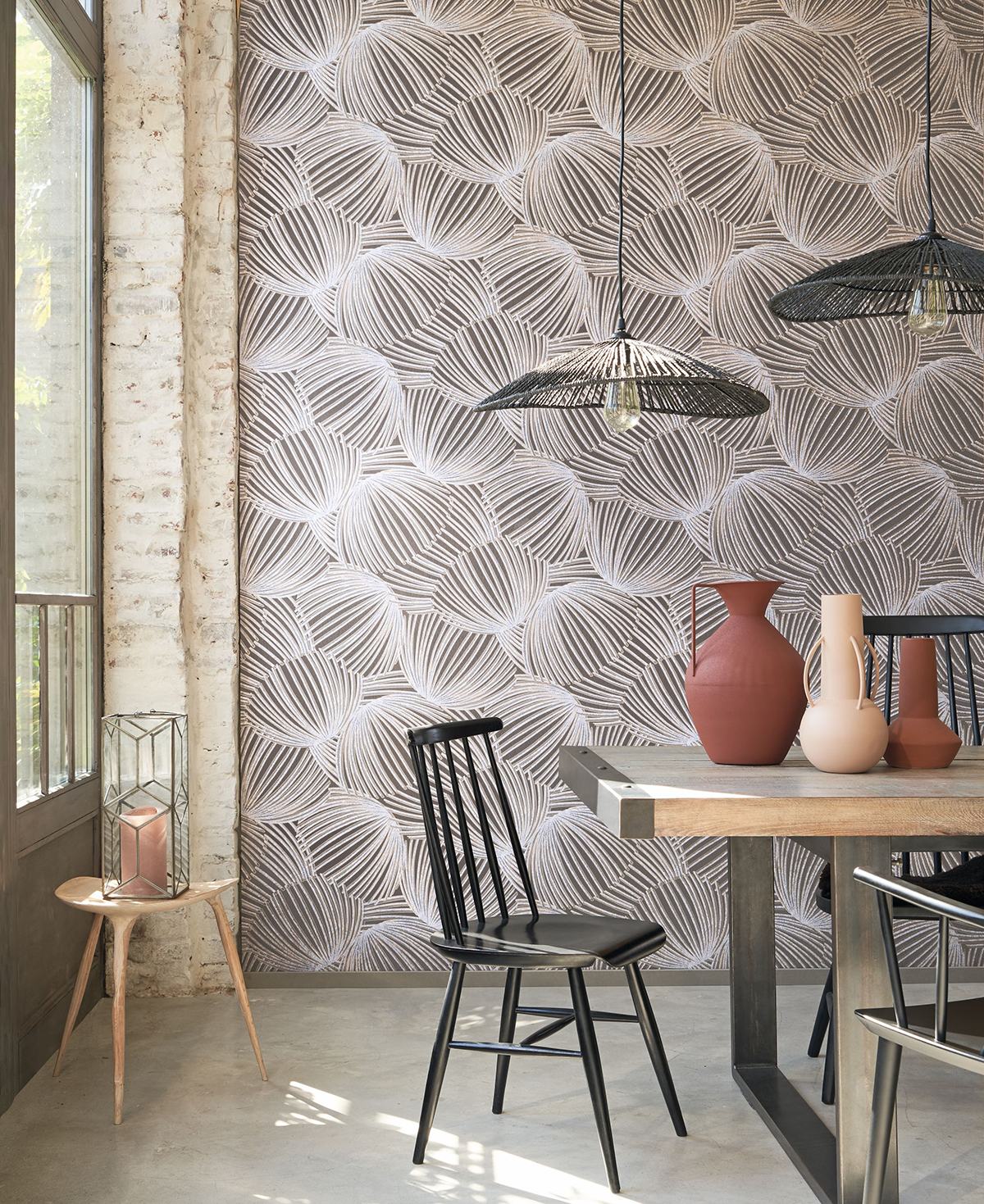 Papier peint Palme Pampelonne gris - Méditerranée de Casadéco | Réf. MEDI87429724