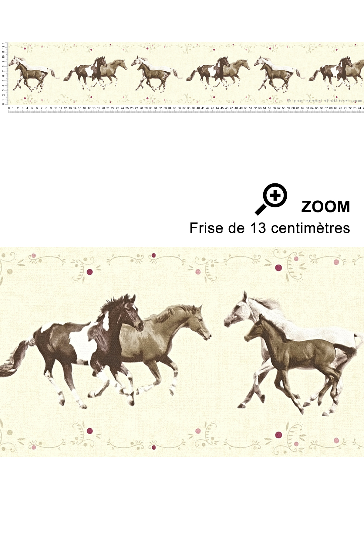 Frise chevaux au galop fond beige - Little Stars AS Création | Réf. SP04400