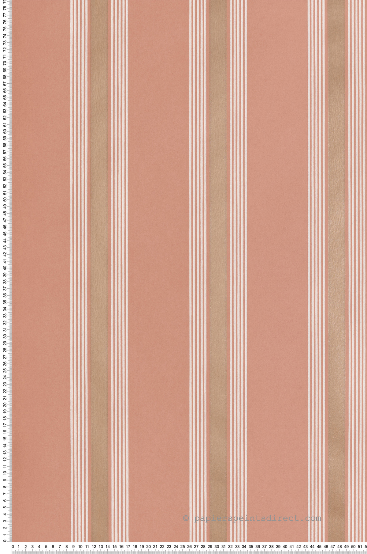 Papier peint Rayure Rétro Manetti terracotta cuivré - Alberti d'Osborne & Little | Réf. OSB-W7983-02