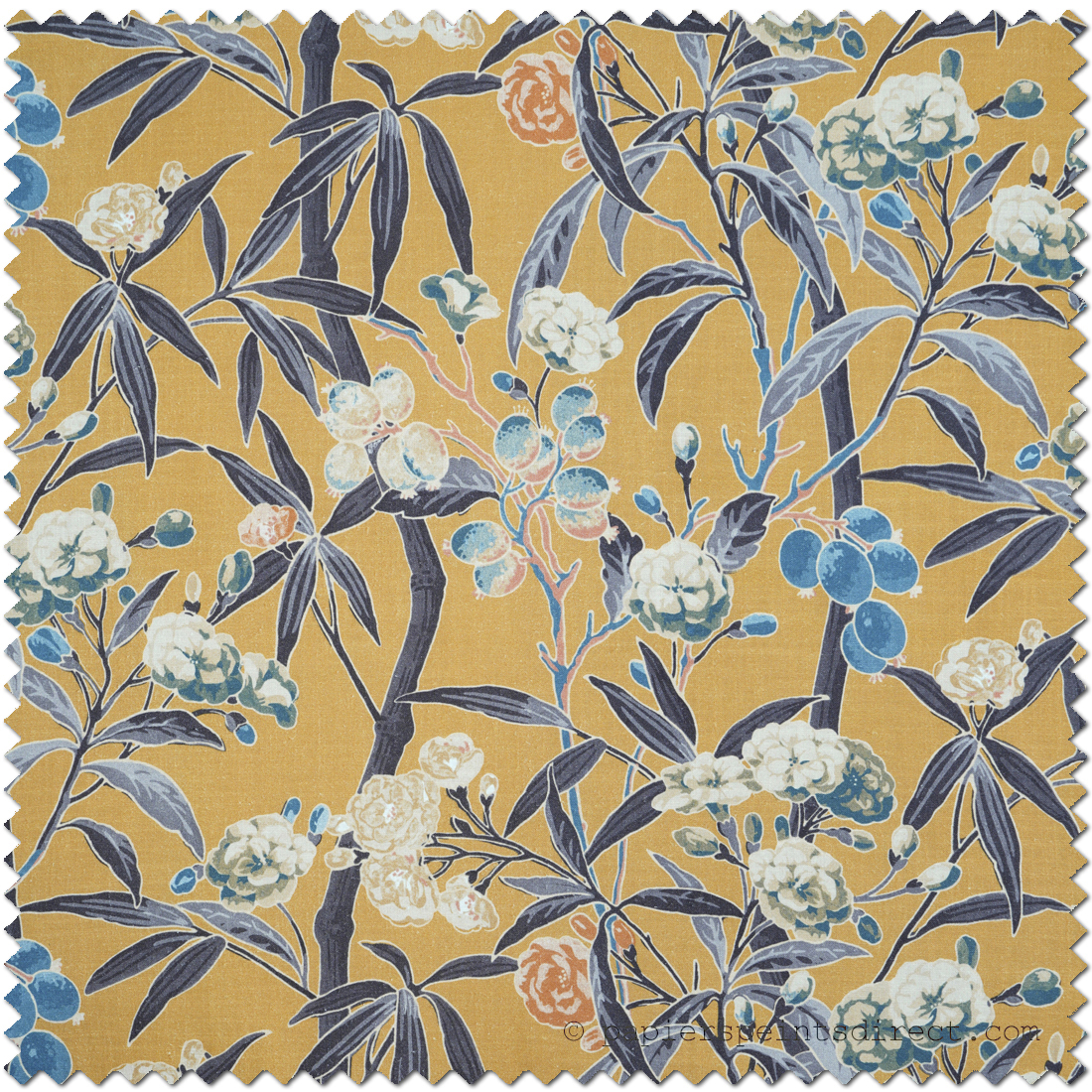 Tissu tropical Habana Jaune - Cuba de Casadéco | Réf. CBBA84462484