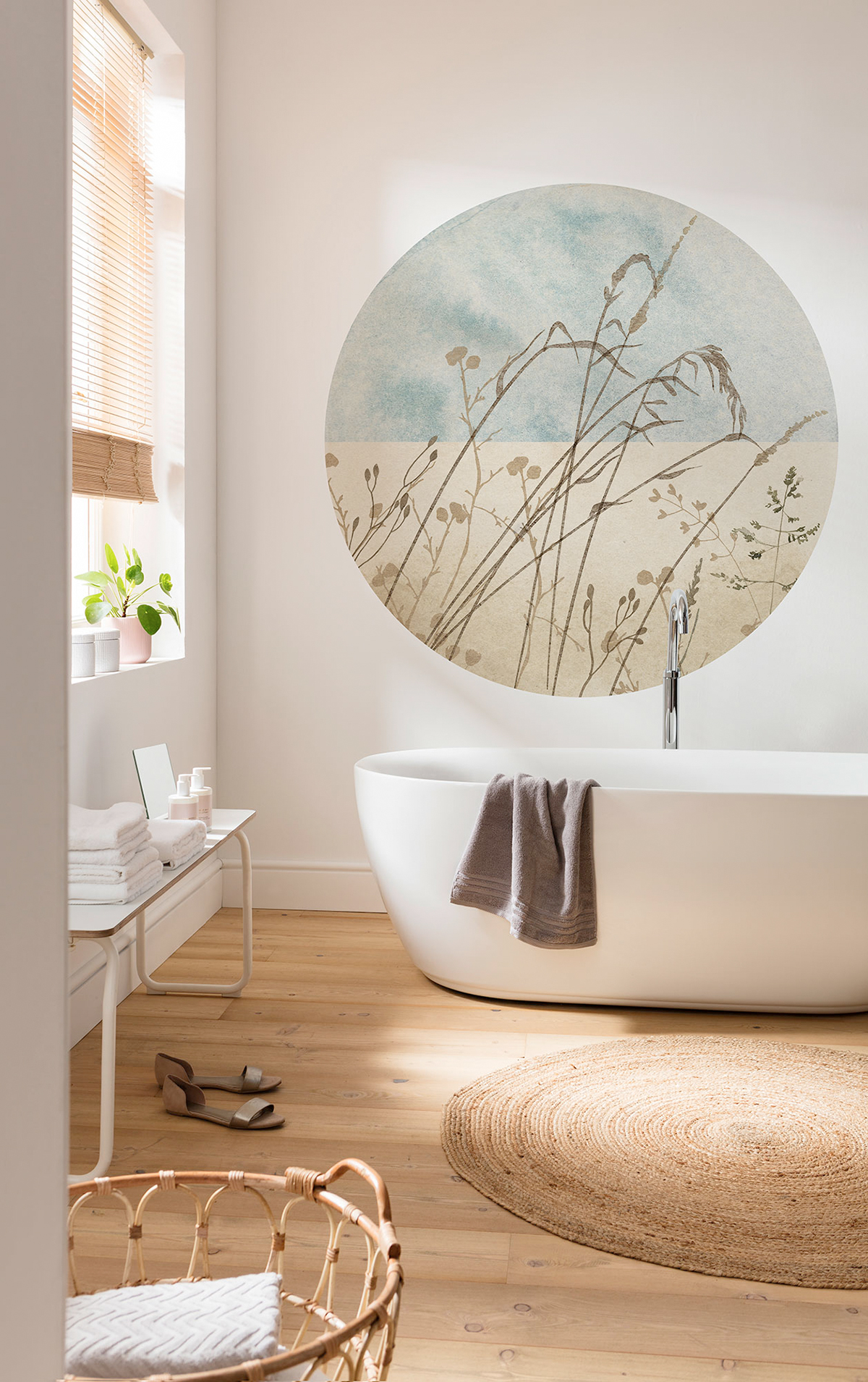 Papier peint adhésif rond Nature Gazon - Papier peint Komar Le Jardin