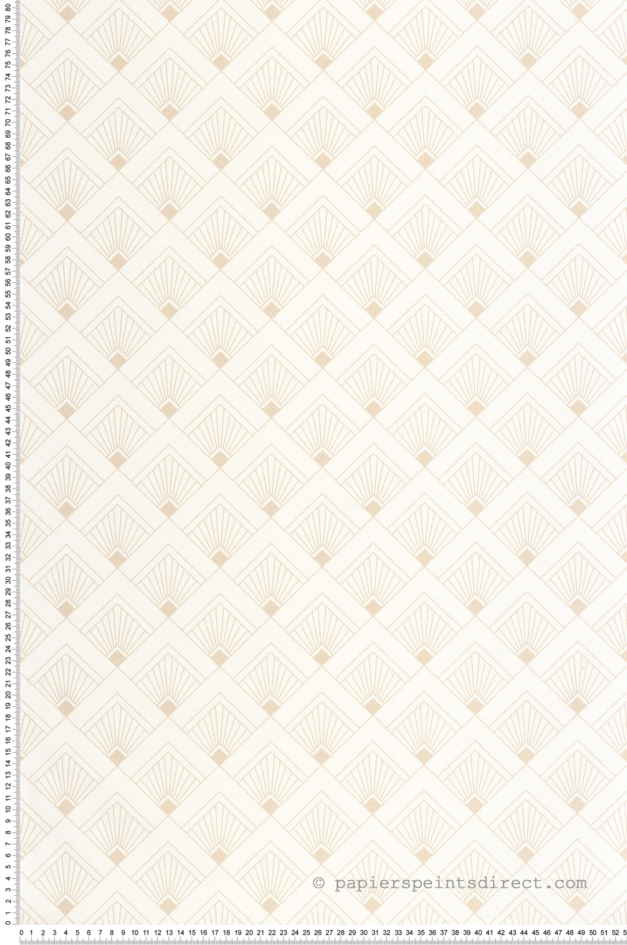 Papier peint Art Déco Carré Effervescence blanc beige nacré - Elégance de Casélio | Réf. ELC105310000