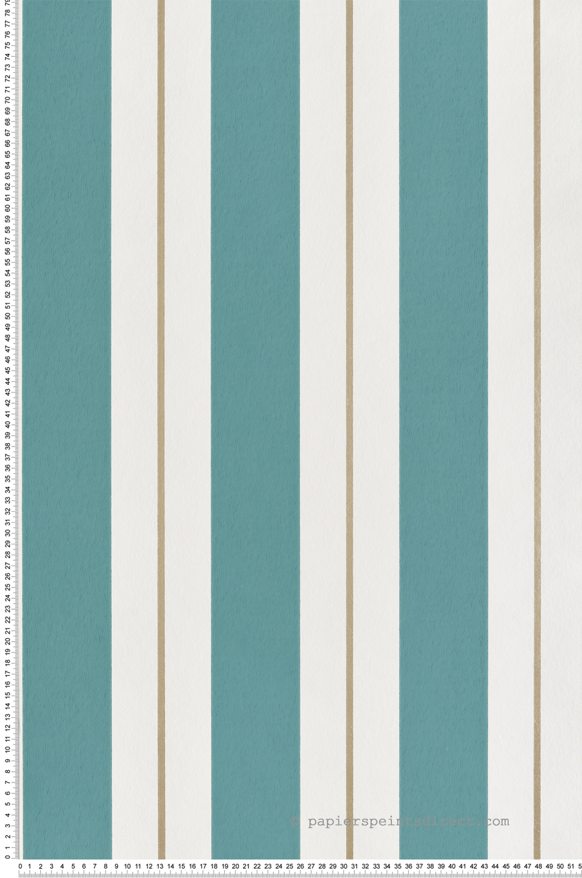 Papier peint Rayure Classique Bramante vert canard doré - Alberti d'Osborne & Little | Réf. OSB-W7980-09