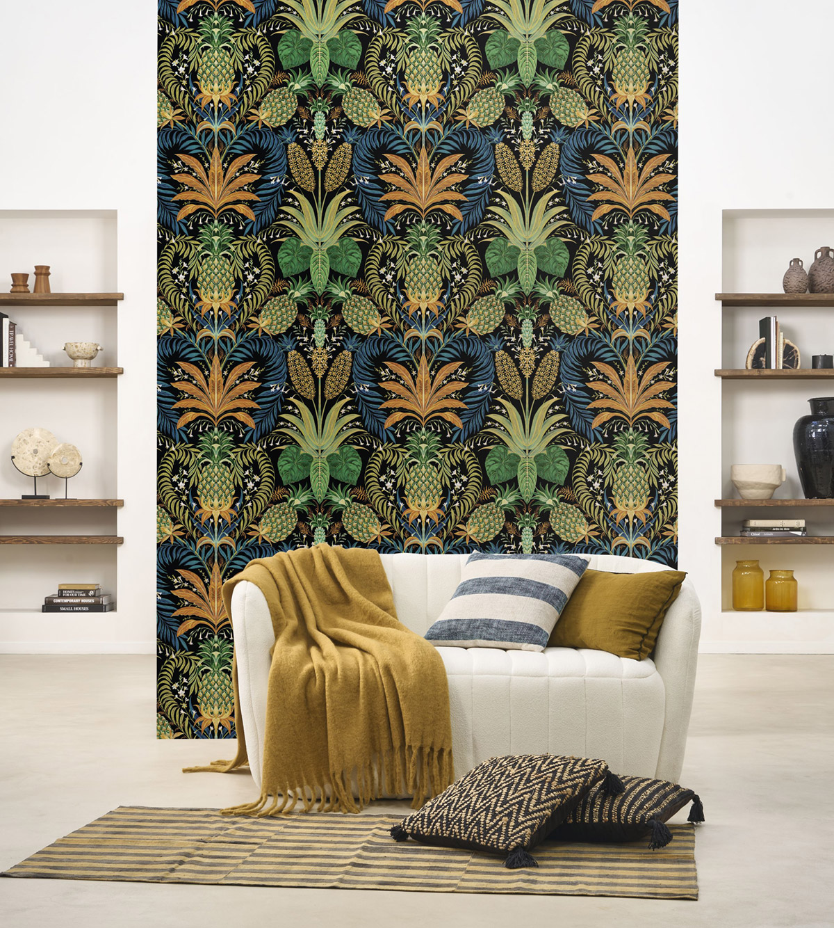 Papier peint Jungle Ananas Samba multicouleurs noir - Rio de Casadéco | Réf. RIOC201827910