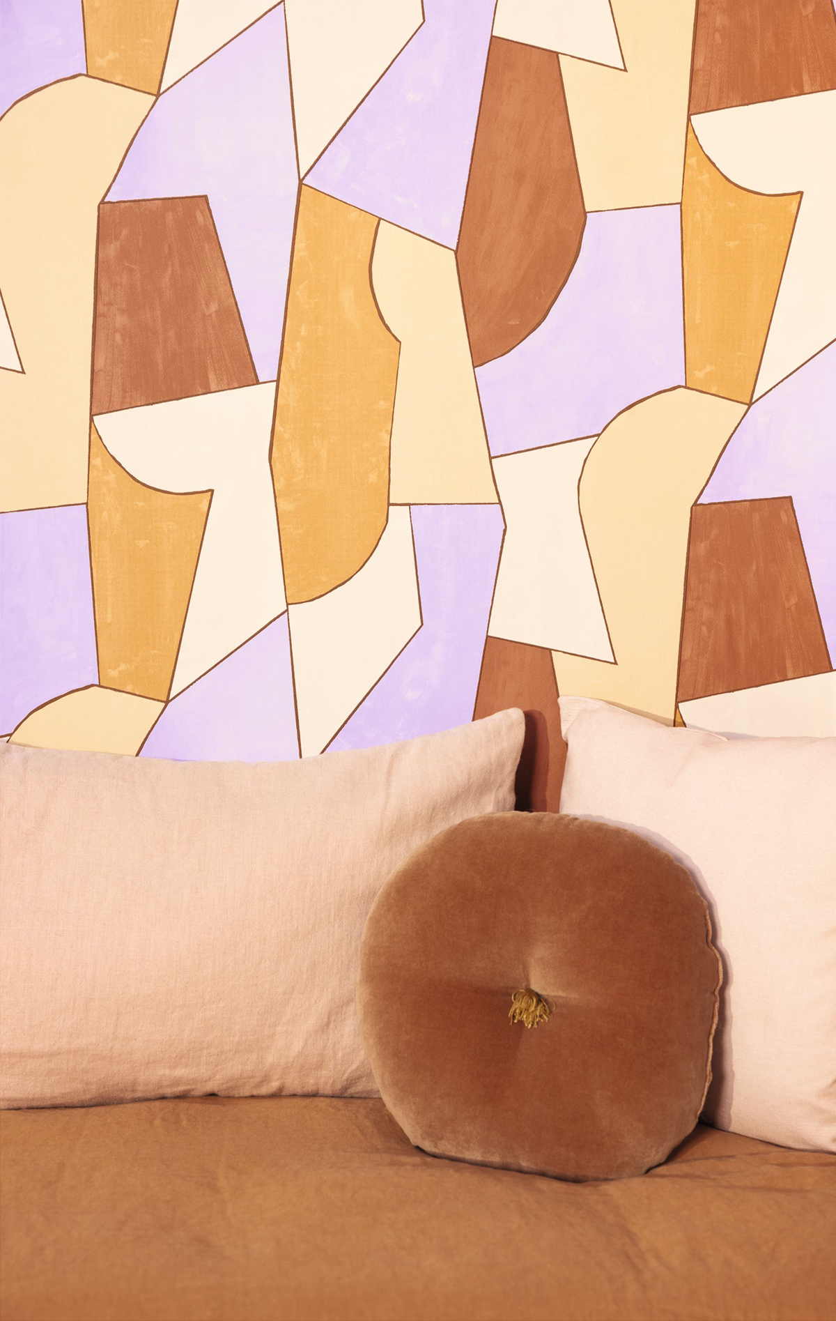 Papier peint Graphique Etoffe parme camel - XXL de Casélio AMB2 | Réf. XXL104513040