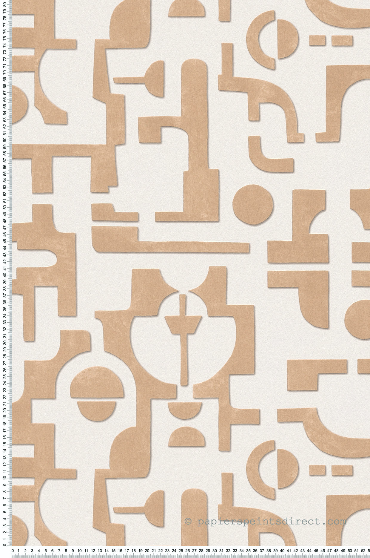 Papier peint Géométrique Empreintes marron - Abaca de Lutèce | Réf. LTC-51232517