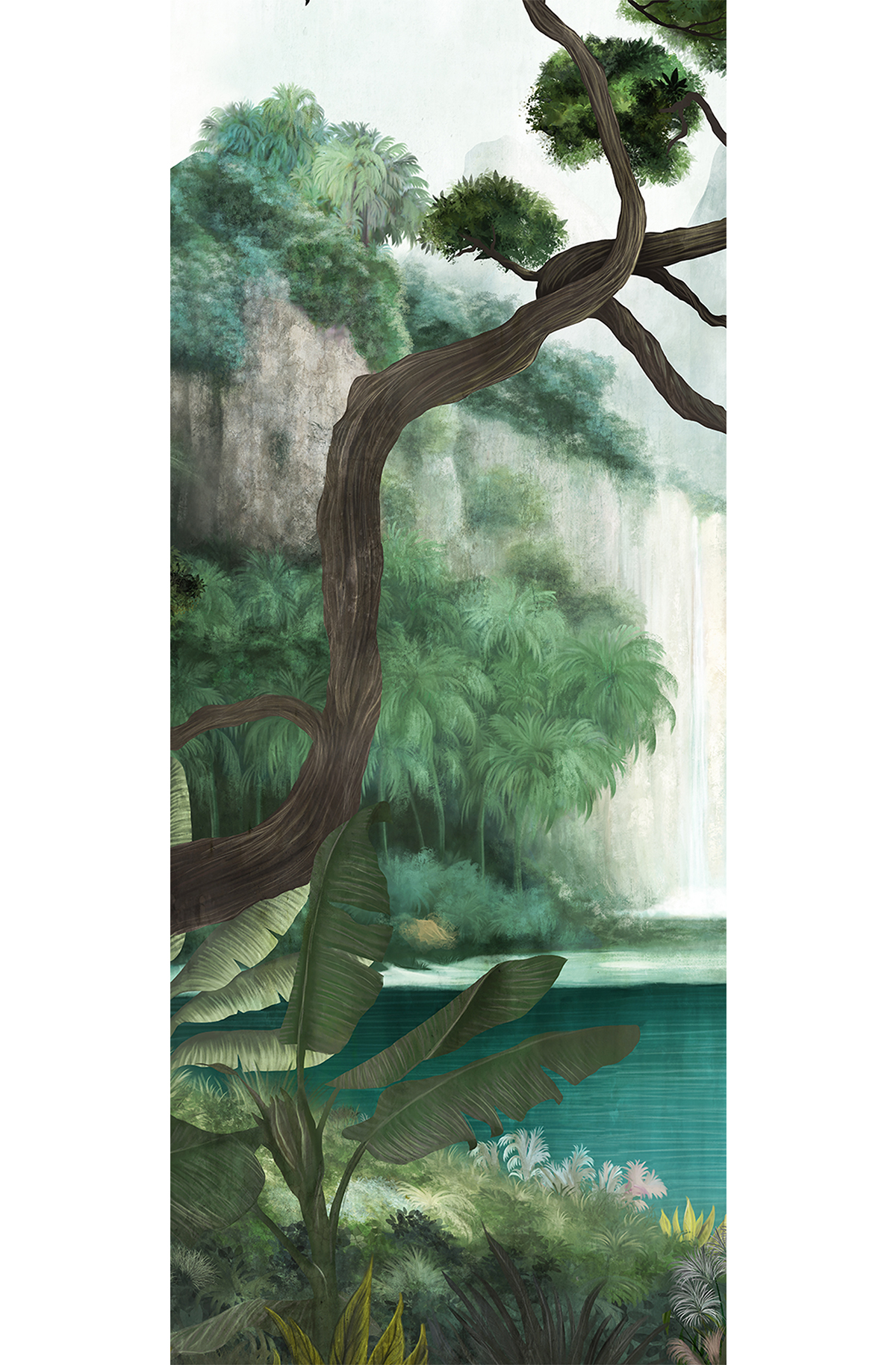 Papier peint panoramique Oasis Toucan vert - A H260 - Wall Designs IV de Masureel | Réf. MAS-DG4TOU1021-260